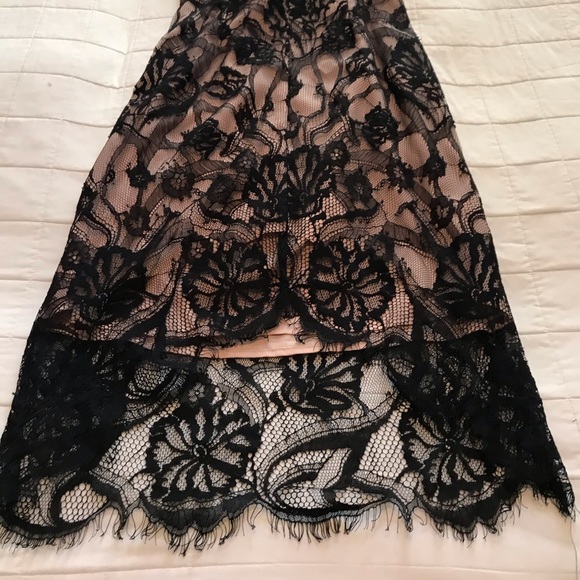 Lace lingerie fitted cocktail dress. Strappy back. - Picture 2 of 4